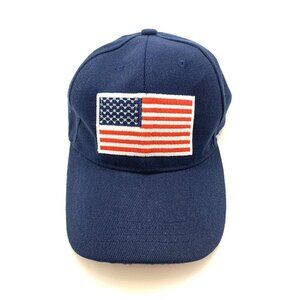 American Flag Logo Baseball Trucker Cap Hat Adjustable Navy Blue One Size GUC